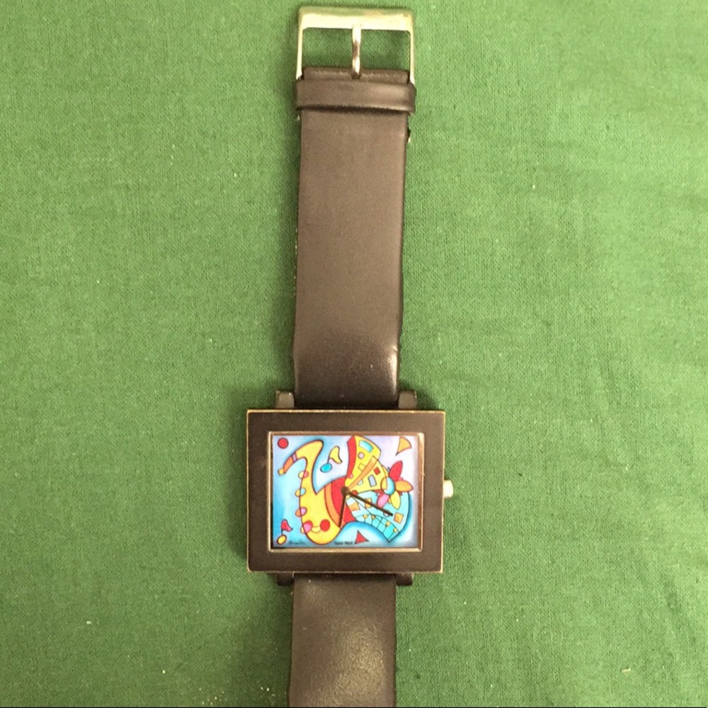 Black Leather Fun & Funky Watch